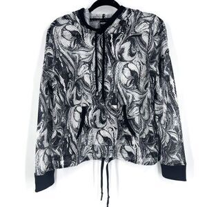 NWT Victoria's Secret Women's Sport Mesh Hoodie Swirl Pullover Athletic Black XS